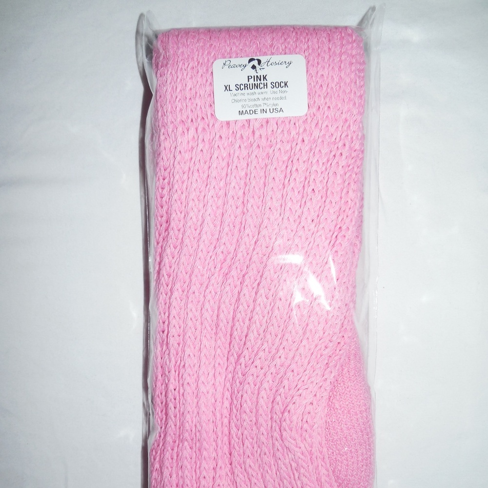 NEW HOOTERS UNIFORM XL LENGTH SCRUNCHIE SOCKS PASTEL PINK ONE SIZE
